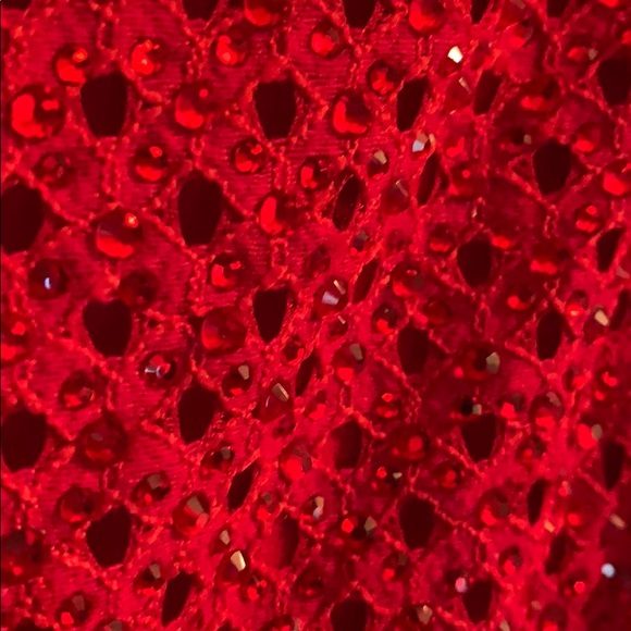 Red ruby mermaid gown prom dress - Picture 4 of 7